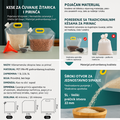 Hermetičke Kese Za Skladištenje Hrane (5 kom)